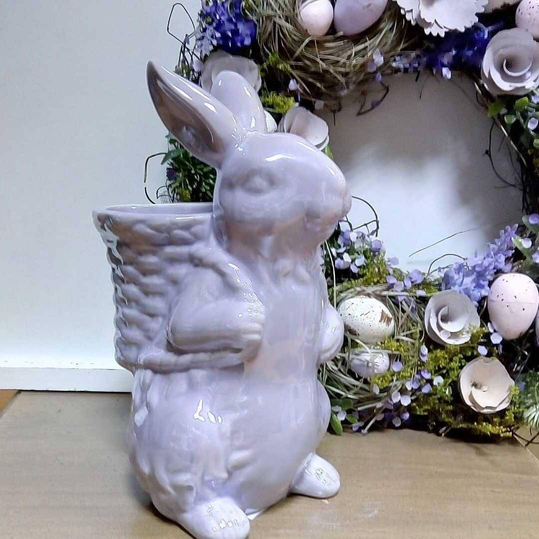 

Керамический пасхальный Заяц, фигурка кашпо 21 см