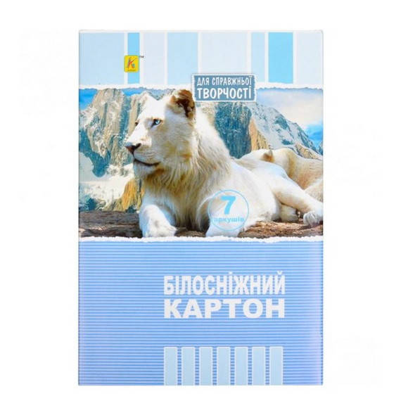 

Картон для творчества белый "Коленкор" серии "Арктика" 7 листов, А4