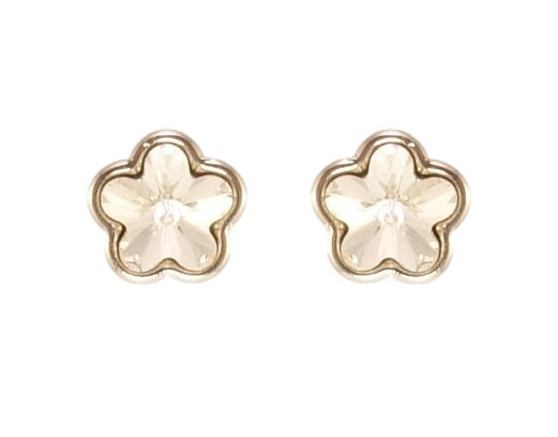 

Серьги Xuping Родий с кр-ми Swarovski гвоздики (пусеты) "Кристальные цветочки Clear"