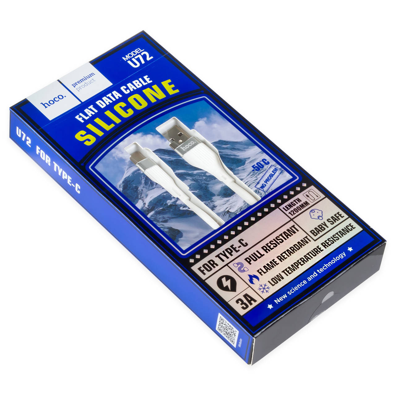 

Кабель USB - Type-C HOCO U72 1.2м 3А белый