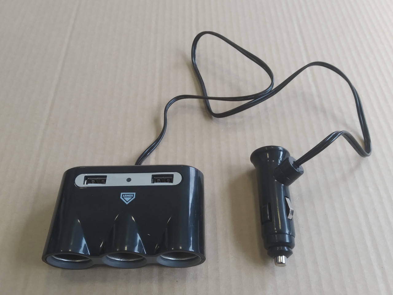 

Разветвитель прикуривателя, 3в1, 2 USB,2400mA, 12/24V, удлинитель ARM-RP02