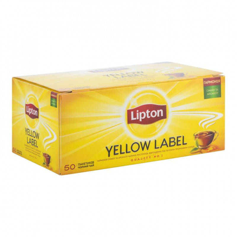 

4078-чай Липтон YELLOW LABEL 50 пакетов