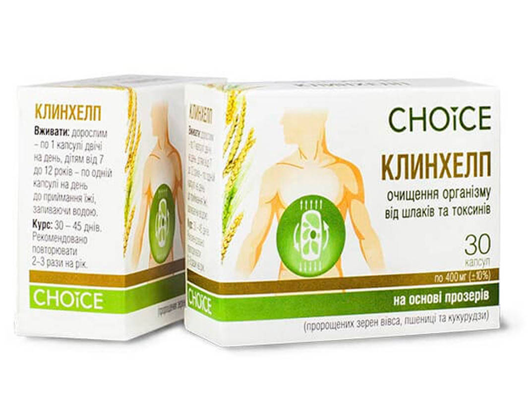 

Клинхелп, Choice, комплекс для очищает организм, 30 капсул