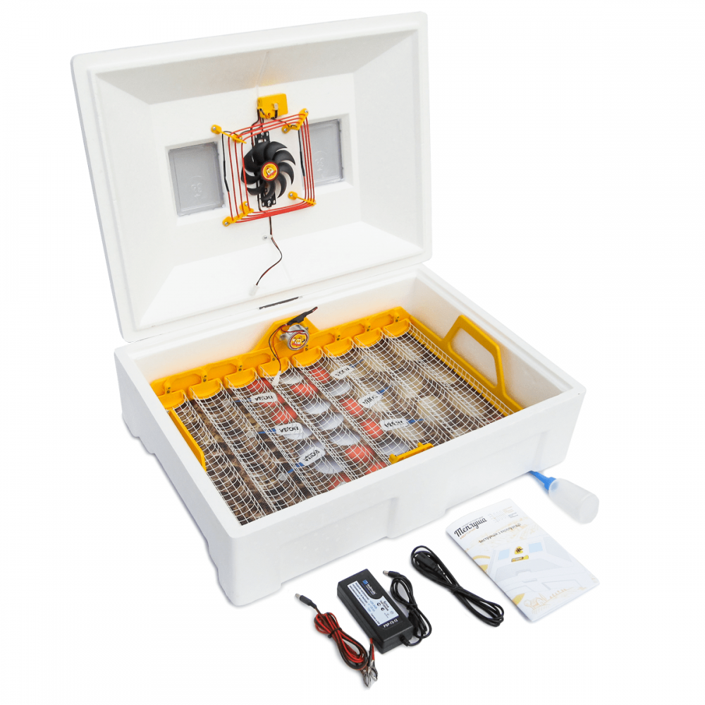 

Инкубатор автоматический Теплуша Люкс 72 Тэновый с Влагомером (220/12В)