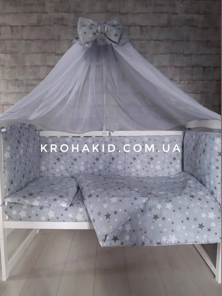 

Набор детского постельного белья в кроватку - 9 предметов / Бортики в кроватку / Защита в манеж