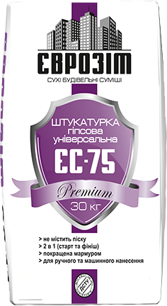 

Штукатурка гипсовая машинная ЕС-75 Premium, 30кг, Белый