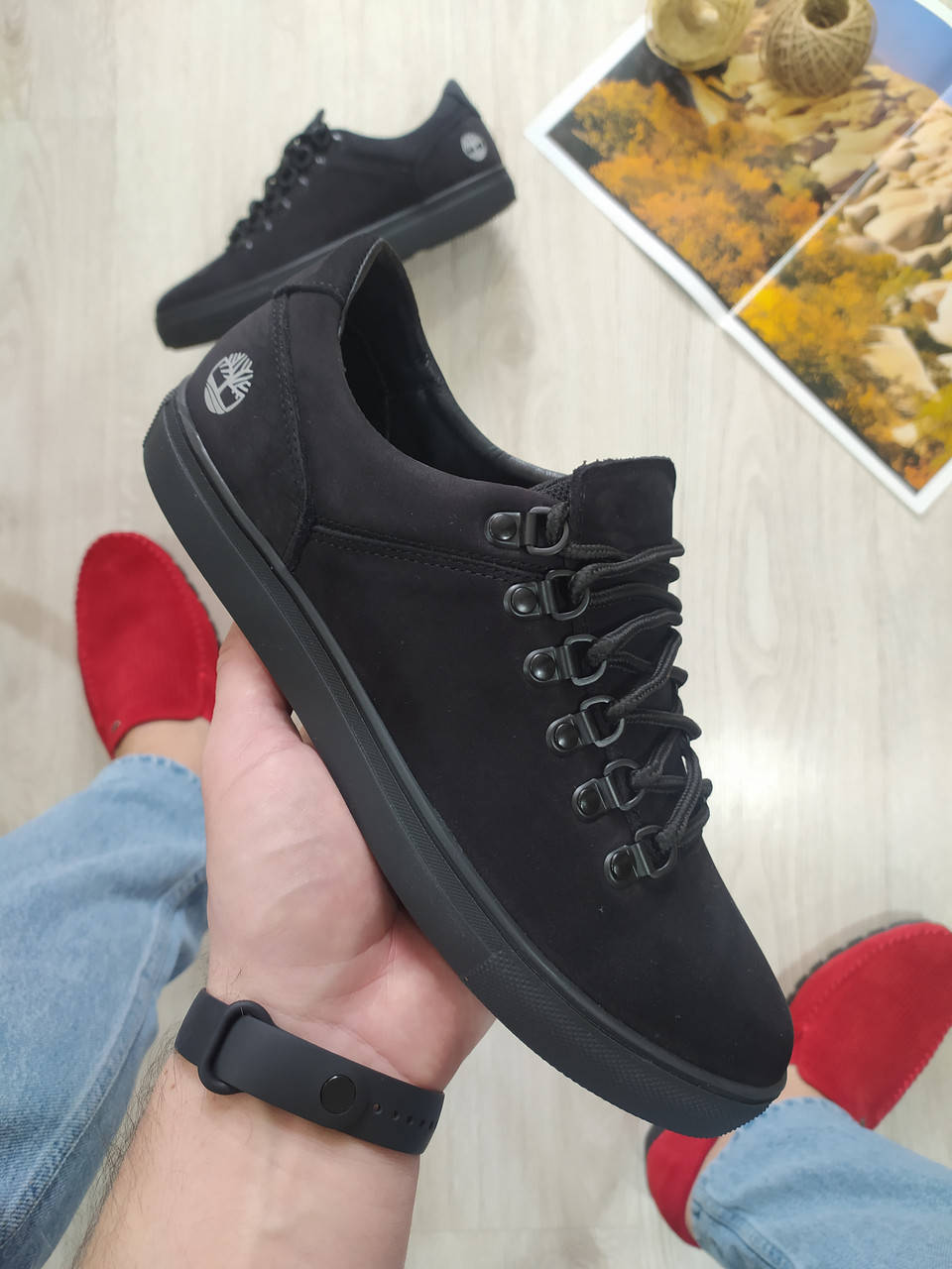 

Мужские кроссовки натуральный нубук Timberland черный 40-45 р 43