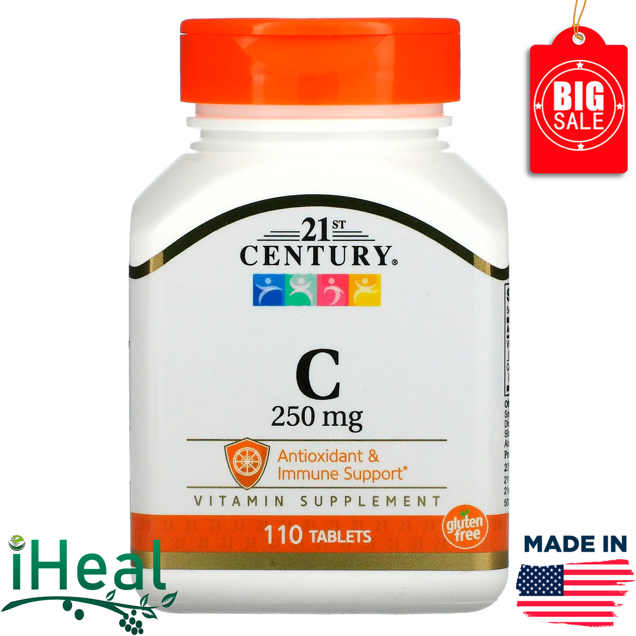 

21st Century, Витамин C, 250 мг, 110 таблеток