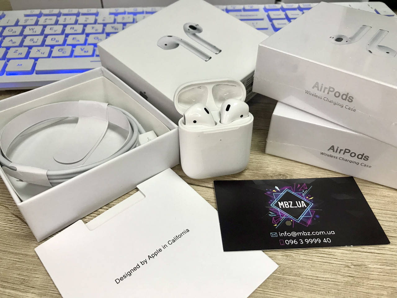 

Бездротові навушники для IPhone AirPods 2 люкс якості + Чохол в Подарунок, Белый