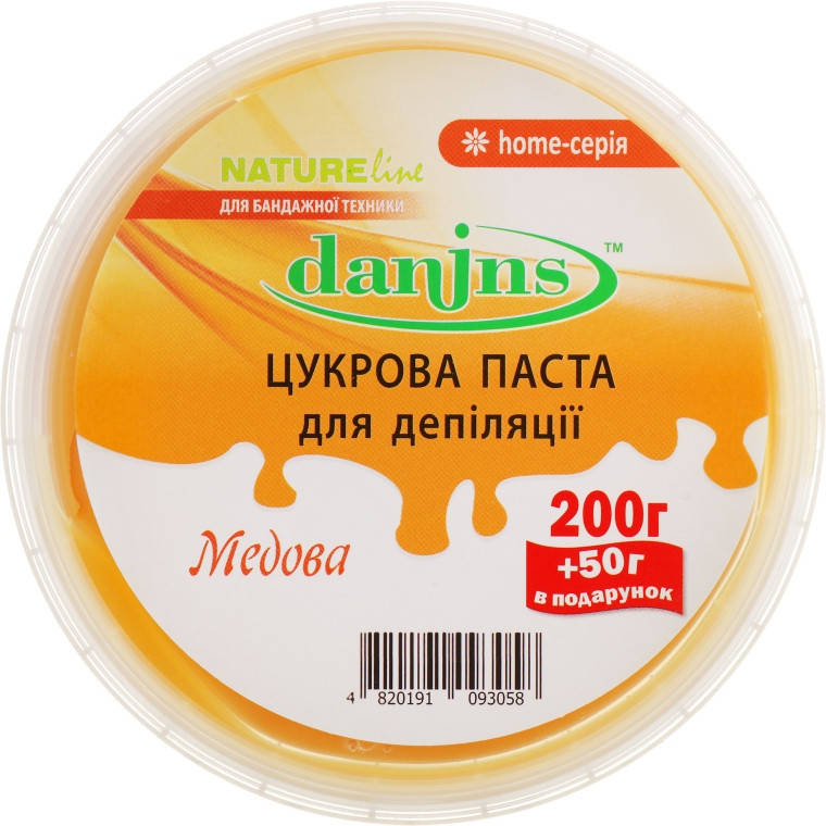 

Цукрова паста Медова для домашнього використання 200+50 г Danins