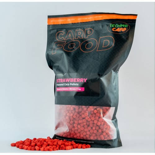 

Пеллетс прикормочный Strawberry Flavored Carp Pellets 6mm 1кг