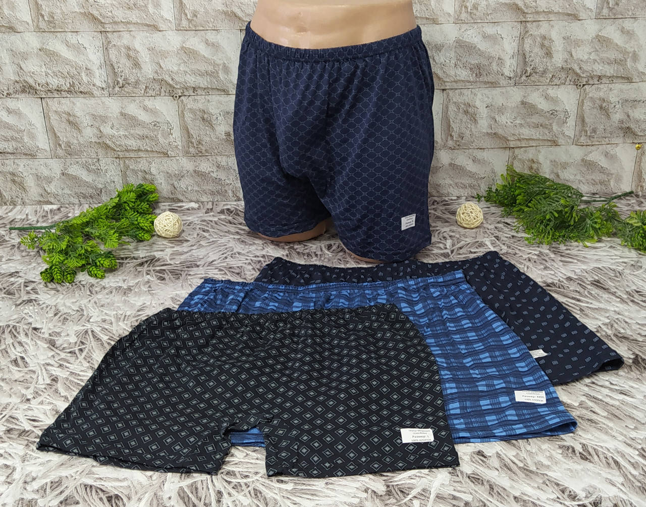 

Трусы мужские семейные 3XL (54-56 раз) хлопок Марка 5061, Разные цвета
