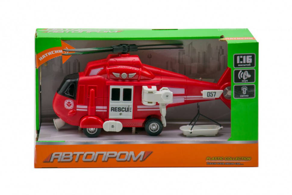 

Игрушечный вертолет 7674 "Автопром" 1:16 свет, звук (Красный)