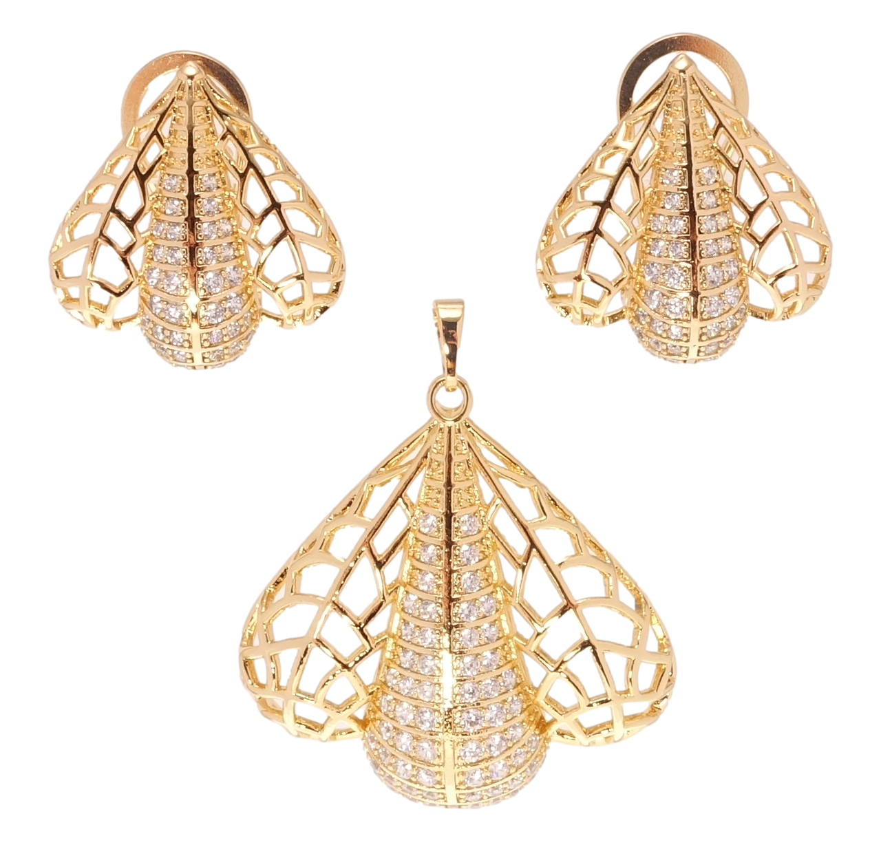 

Набор Xuping Позолота 18K Серьги Кулон "Резной орнамент с цирконием"