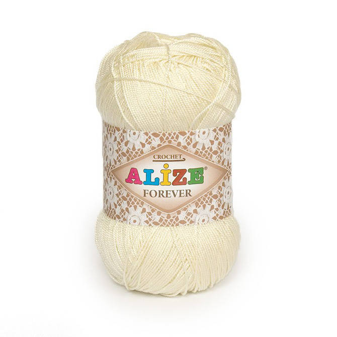 

Пряжа ALIZE Forever 01 Молочный (Ализе Форевер)