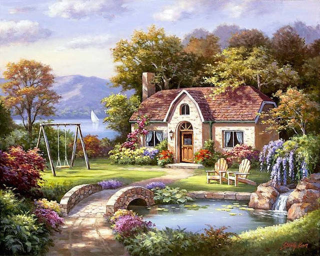 

Набор алмазной мозаики Летний домик 40x50 см