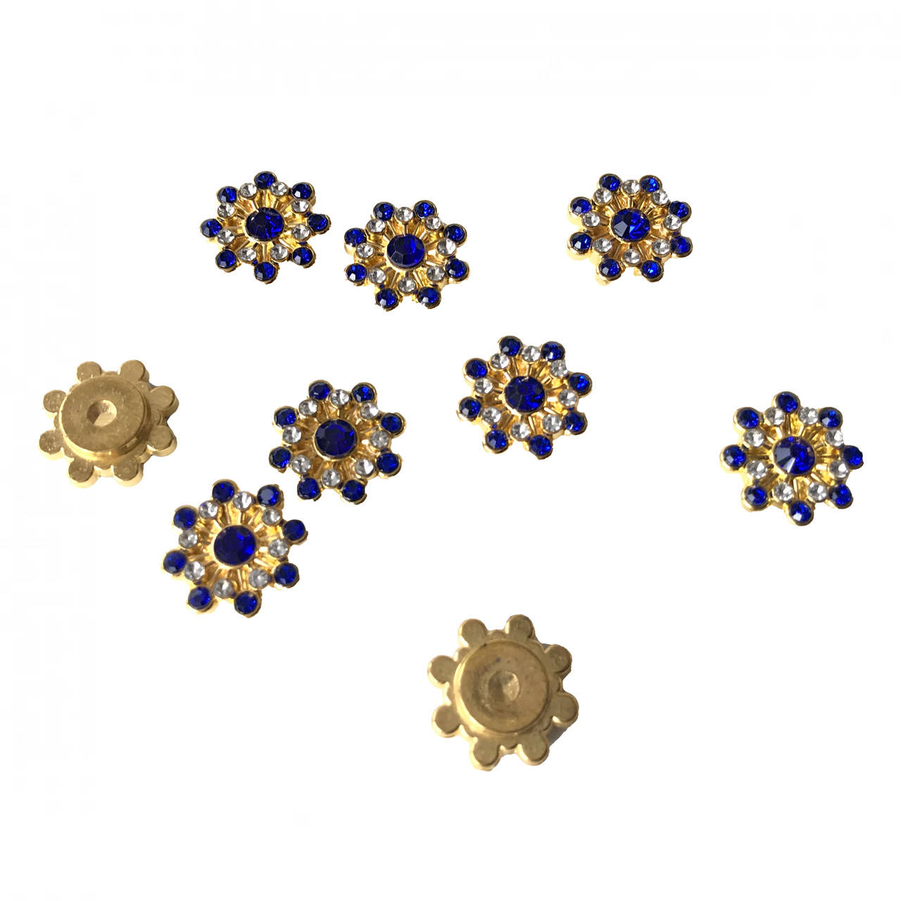 

Стразовый декор пришивной "Цветок" синий