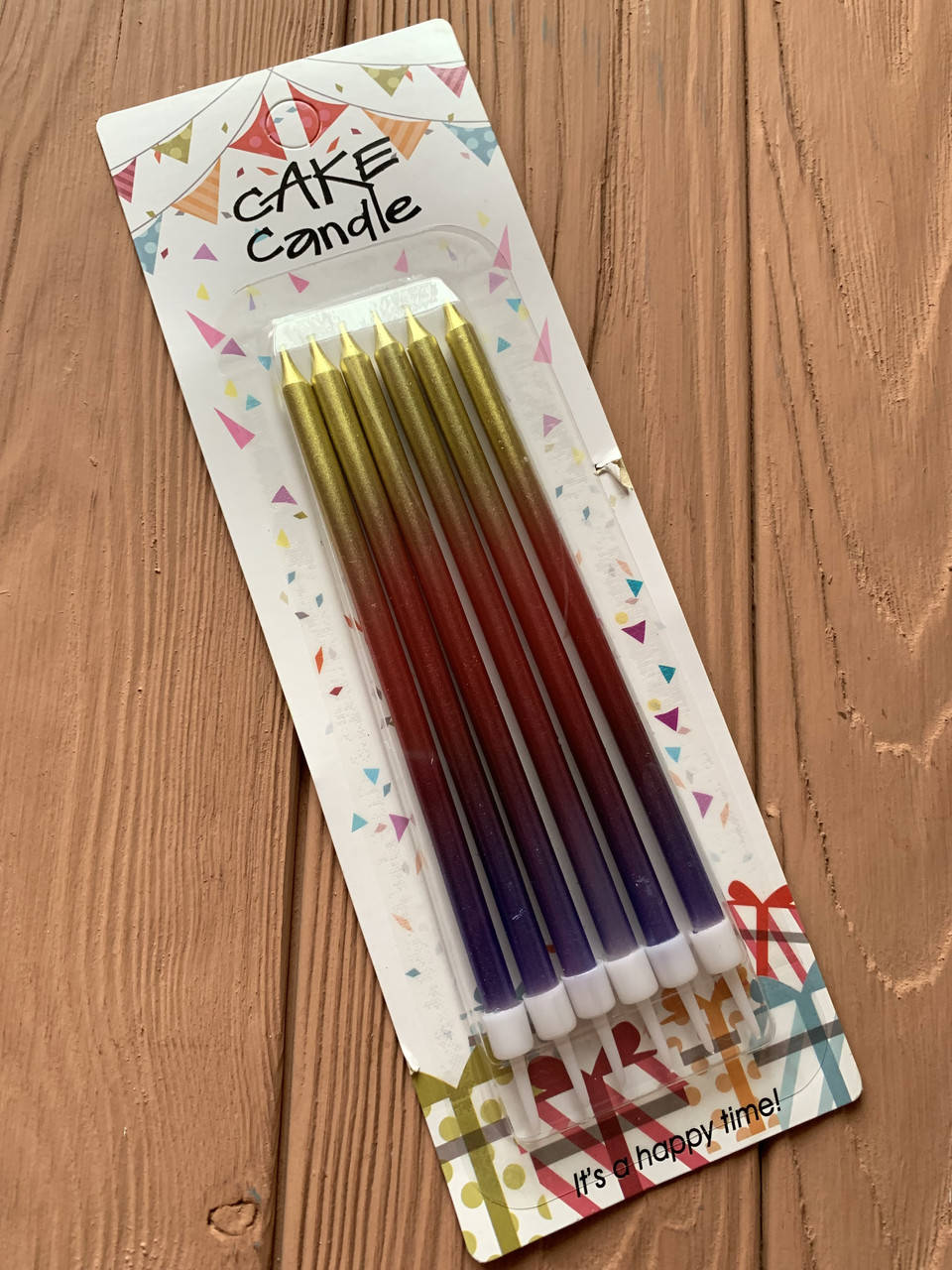 

Свечи для торта омбре золото (6 штук)