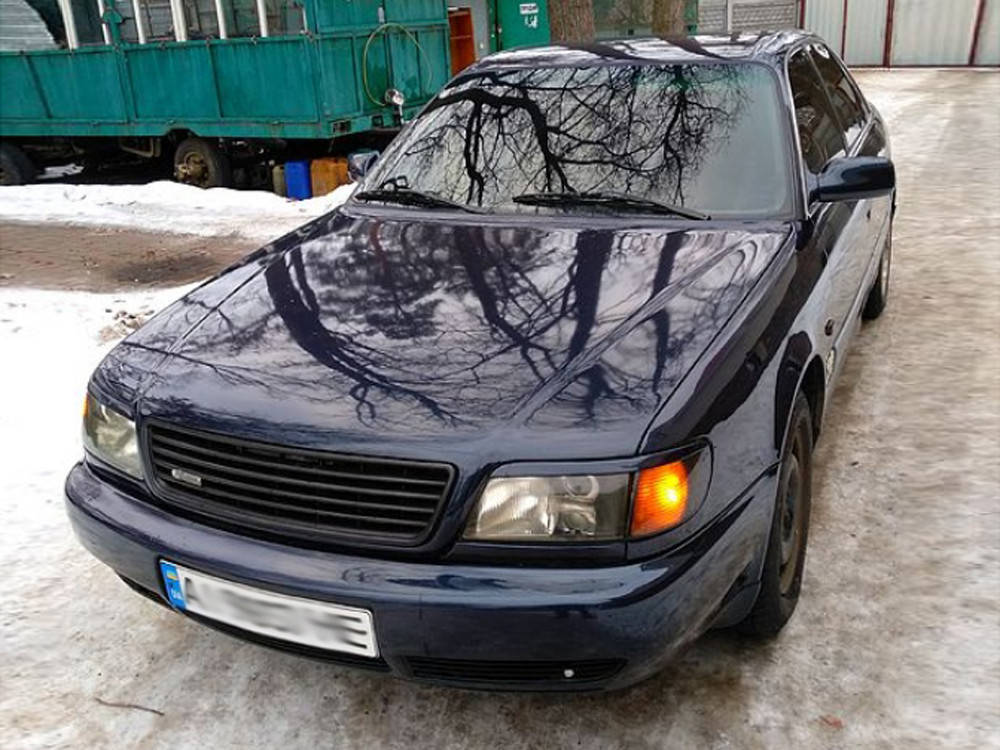 

Реснички на фары Audi A6 C4 1994-1997 Накладки фар авто Бровки для Ауди А6, Черный