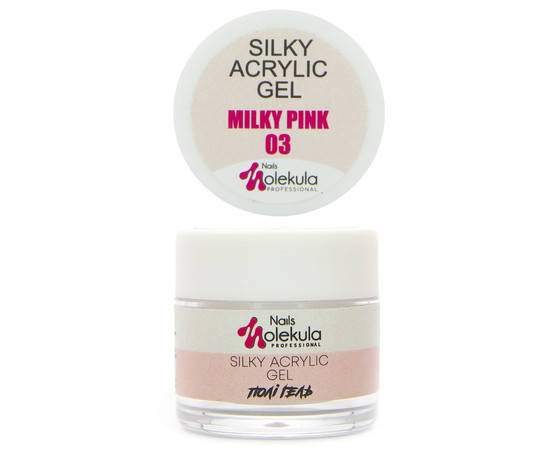 

Акрил-гель для ногтей Nails Molekula Silky 15 мл № 03 Milky Pink, Розовый