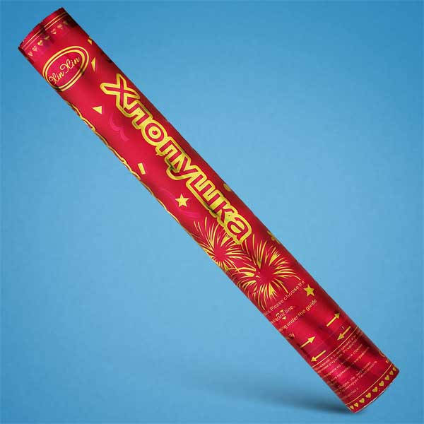 

Пневмохлопушка "Party Popper" 30 см, красный металлик (арт. PHB-02)