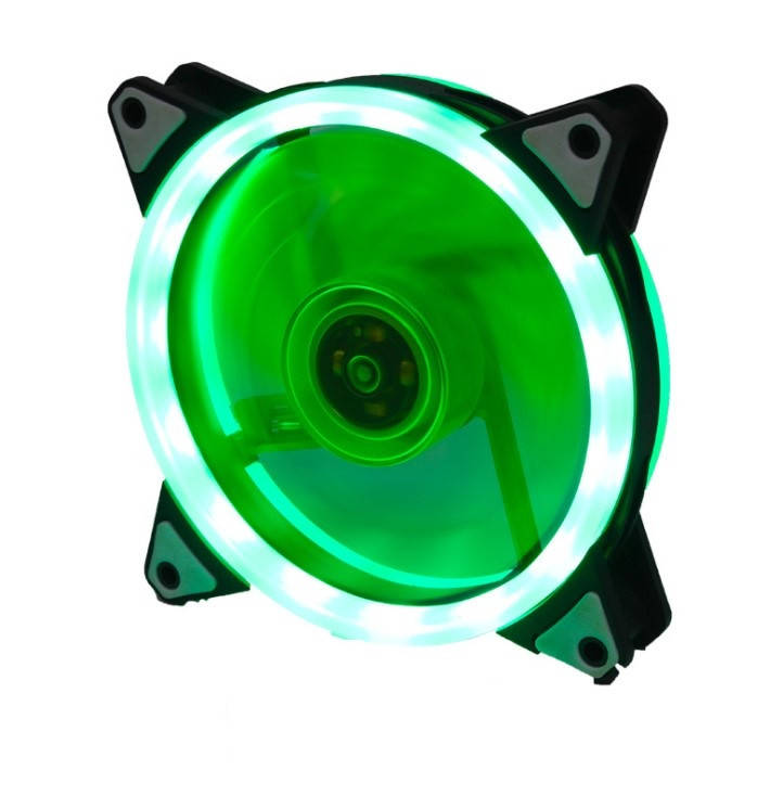 

Вентилятор 120*120*25мм 3pin+molex TRY FAN CIRCLE 2 с подсветкой зеленый новый