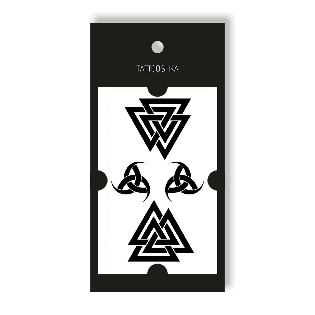 

Временная тату Tattooshka Три треугольника L-10