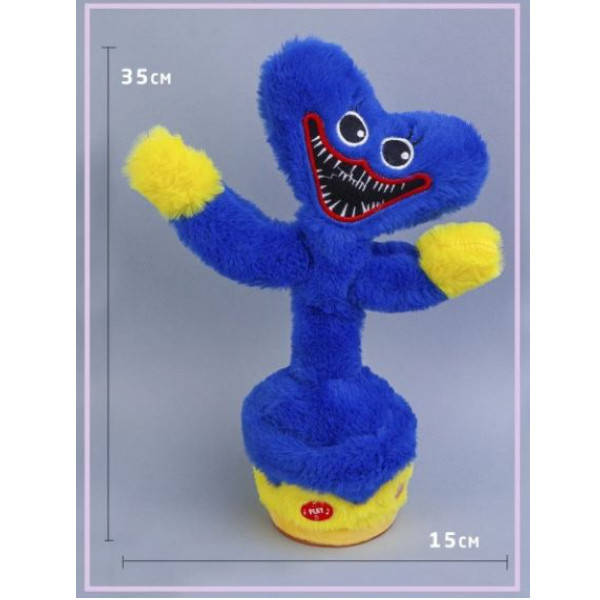 

Говорящий танцующий Хаги Ваги (Huggy Wuggy) 35 см, поющий, повторюшка., Синий