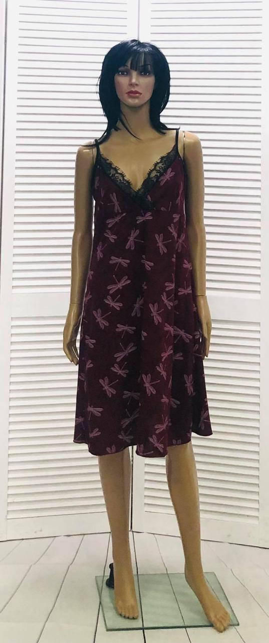 

Ночная рубашка на бретели с кружевом 46-56р.р.