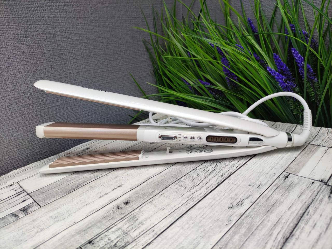 

Плойка для волос 2 в 1 Gemei GM-402 (Гофре Утюжок)