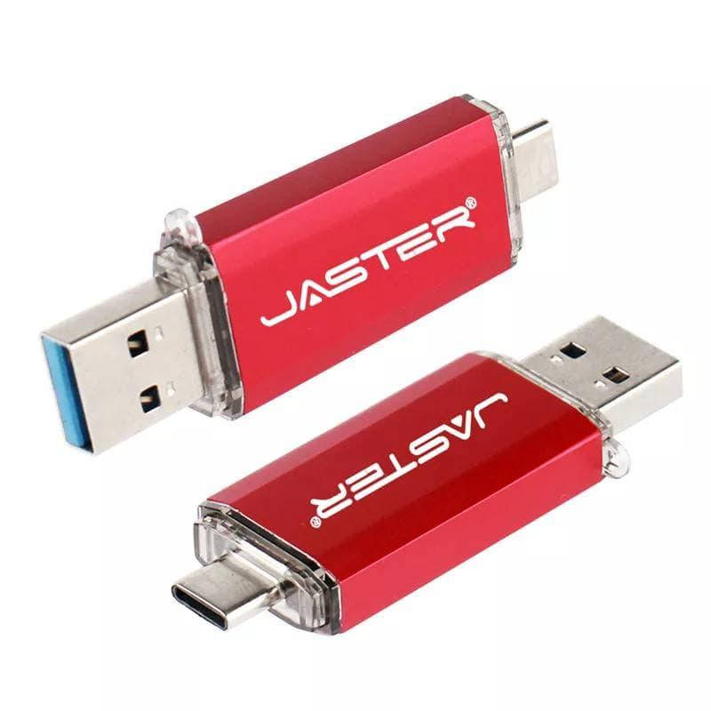 

USB флешка 64 GB.3.0 JASTER. Двостороння. USB + type-c, Красный