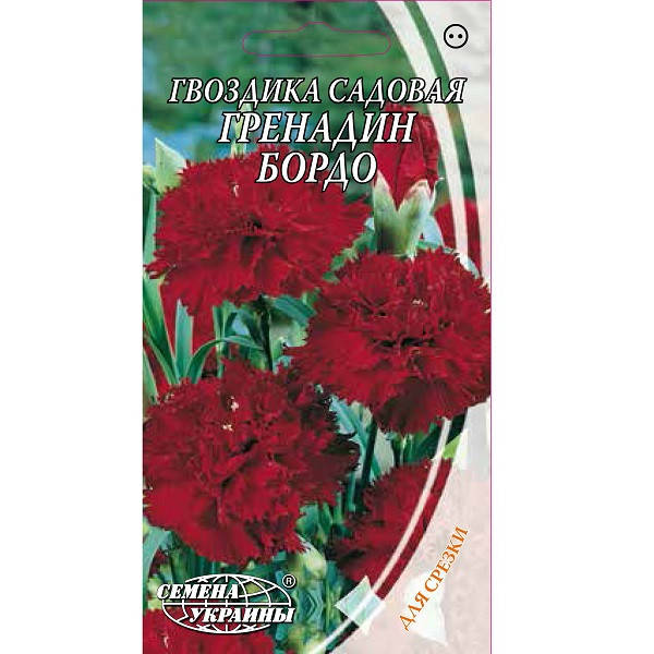 

Гвоздика садовая Гренадин бордо 0,2г (10пачек) ТМ СЕМЕНА УКРАИНЫ, Бордовый