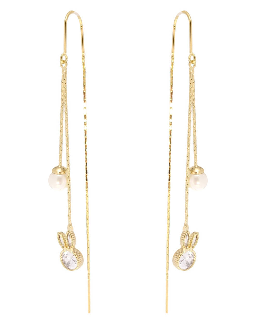 

Серьги Xuping QQMM Позолота 14K протяжки "Зайка"