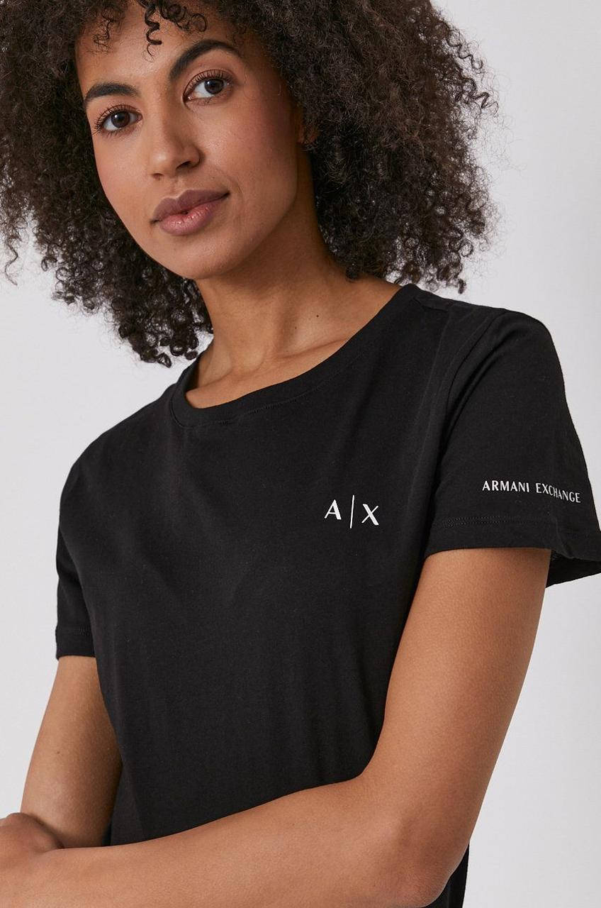 

Футболка женская Armani Exchange, черная армани