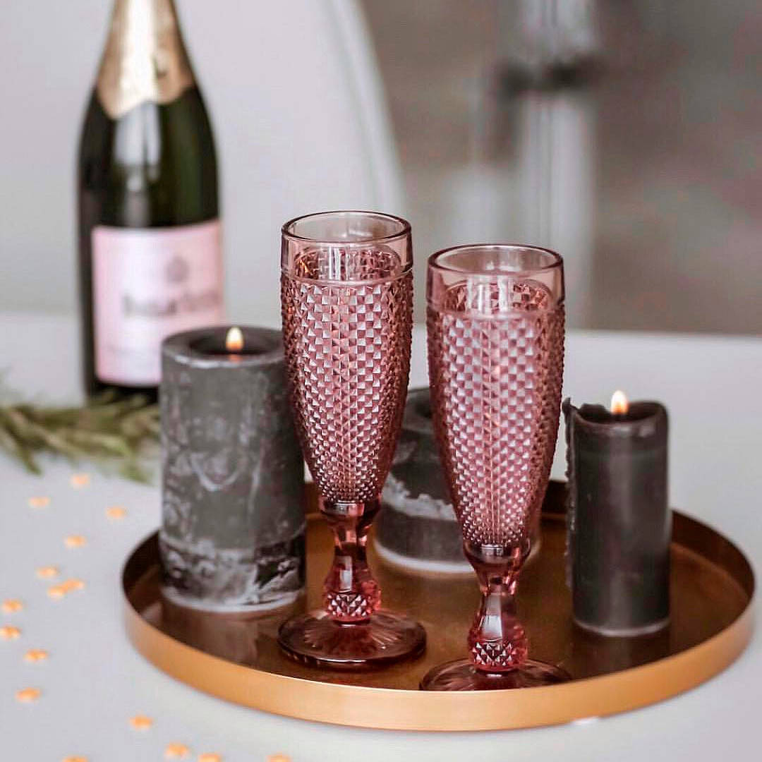 

Бокал для шампанского кубок DS Amber Pink розовый 150 мл
