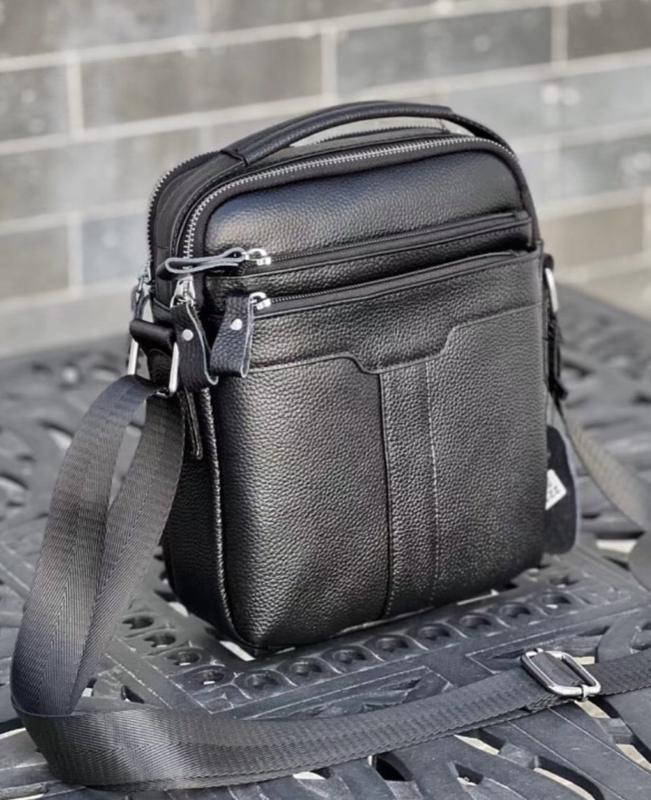 

Мужская кожаная сумка с ручкой, Черный