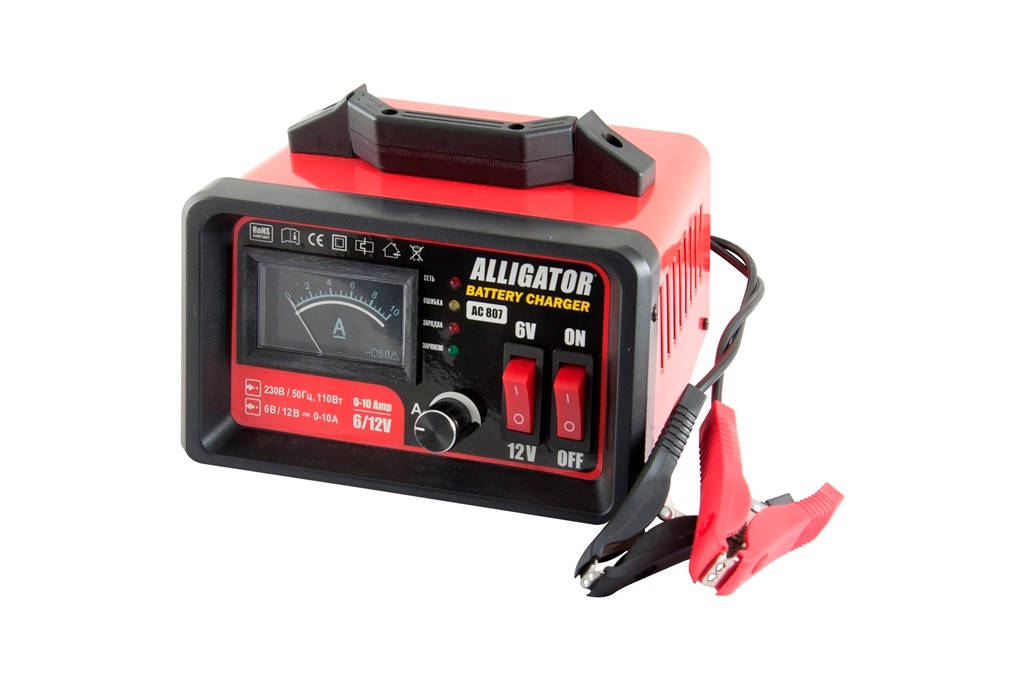 

Зарядное устройство для автомобильного аккумулятора Alligator 6/12В 10А 100Ач (AC807)