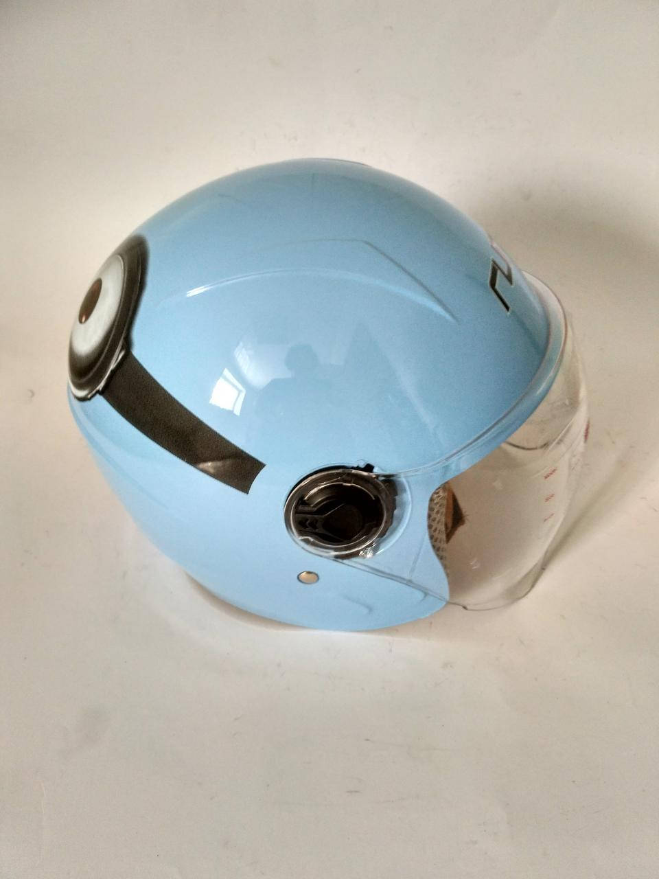 

Мотошлем детский открытый, цвет сине-голубой для детей до 8-ти лет " Миньон"