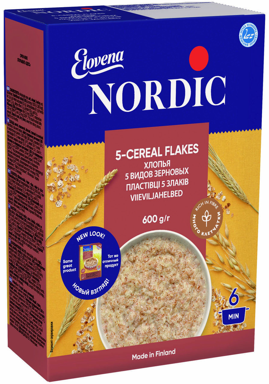 

Хлопья 5 злаков NORDIC 600г, (10шт/ящ)