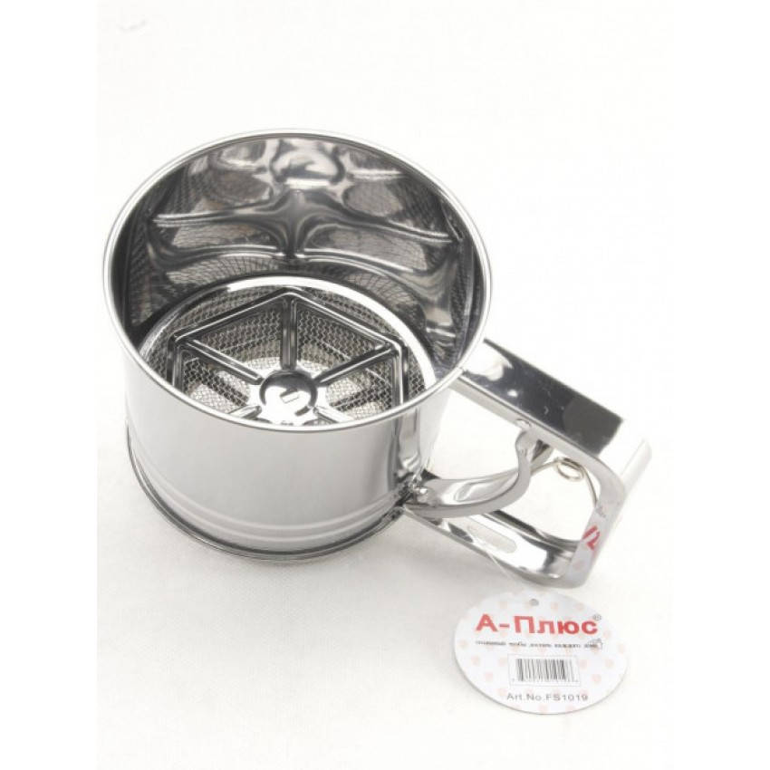 

Кружка-сито A-PLUS d-10 см. с двойным ситовым дном из нержавеющей стали 300 мл КМ-1019