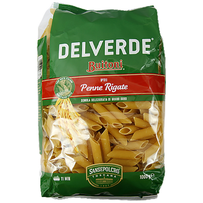 

Макарони Делверде №311 пера Delverde penne rigate 1000g 8шт/ящ (Код : 00-00011969)
