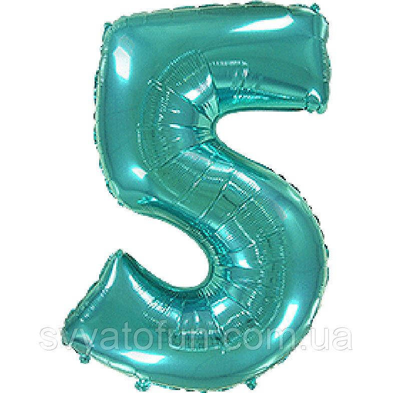 

Фольгированный шар цифра "5" тиффани 40" Flexmetal