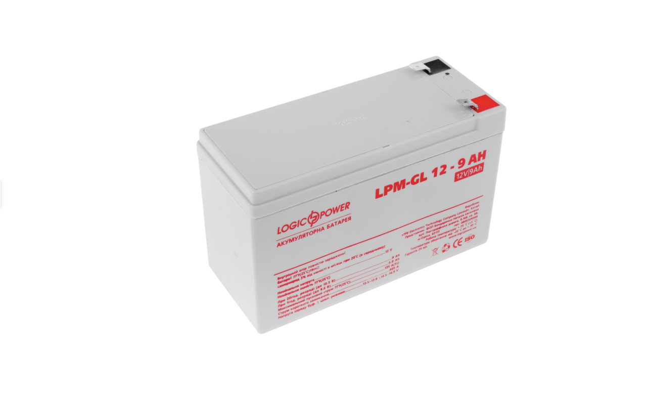 

Аккумулятор гелевый GEL - 9 Ач 12 В LogicPower LPM-GL 12-9 AH