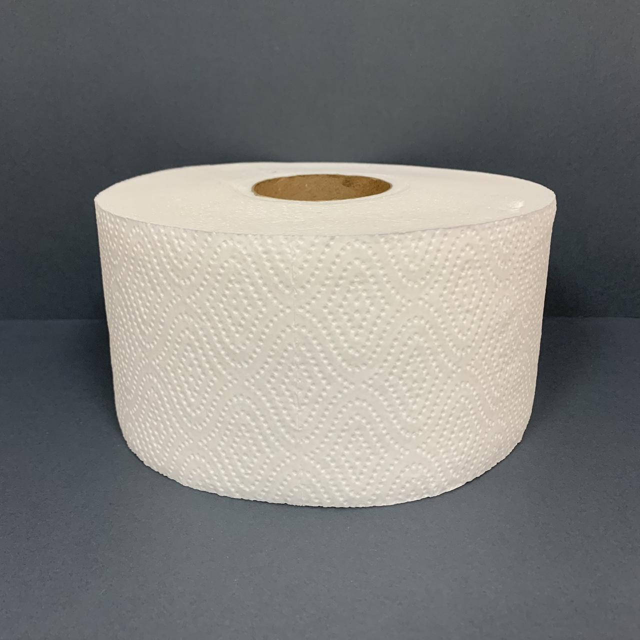 

Туалетная бумага 60 м белая целлюлоза, двухслойная в рулоне на гильзе, 12 шт. в упаковке, Белый