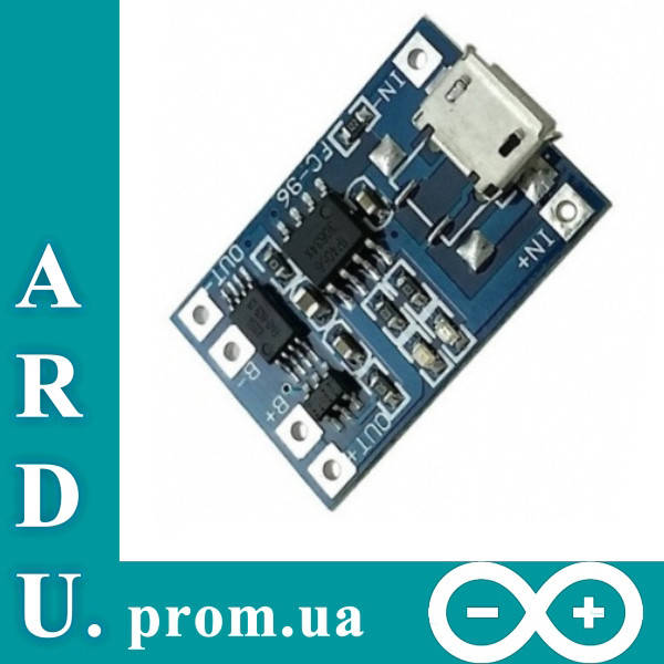 

TP4056 модуль заряда с защитой для li-ion (18650) micro USB [#4-6]