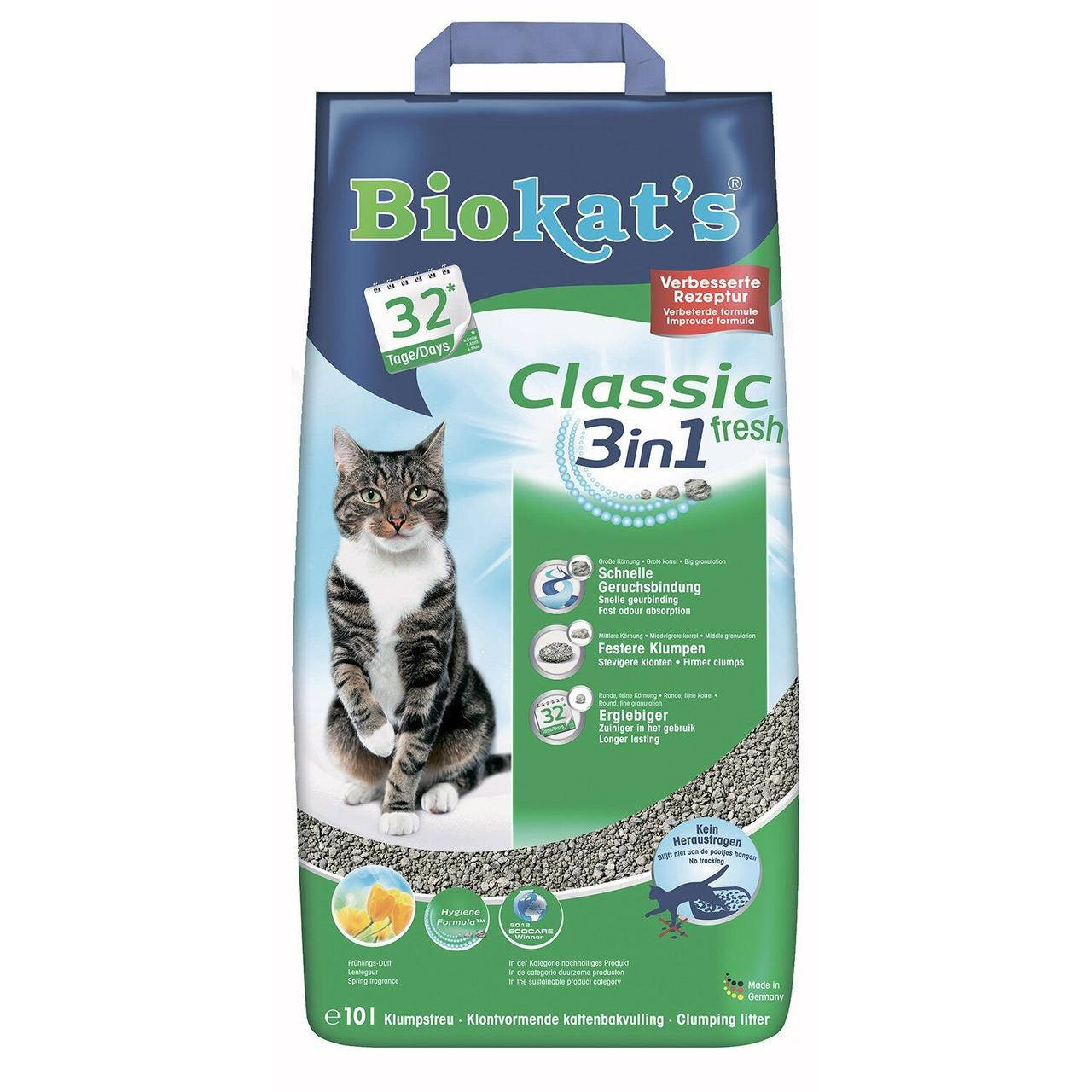 

Наповнювач туалету для кішок Biokat's Classic Fresh 3in1 10 л (бентонітовий)