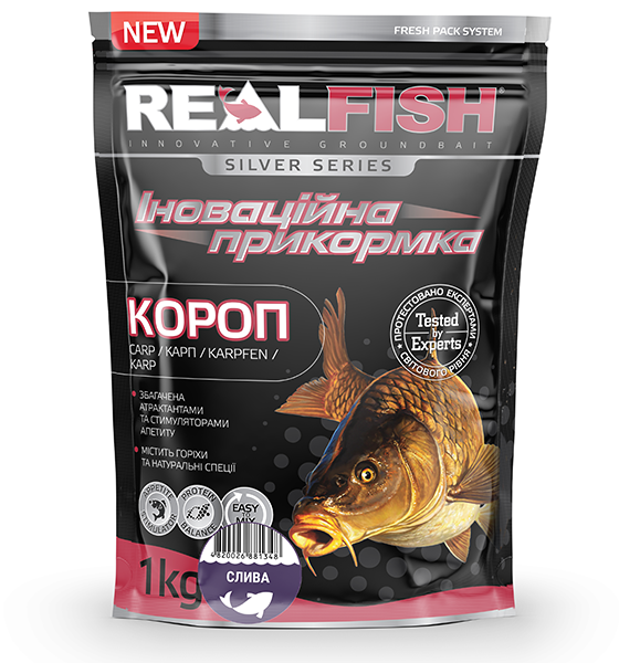

Прикормка RealFish Карп Слива 1000 г