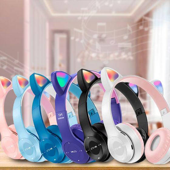

Беспроводные Bluetooth наушники P47 с кошачьими ушками и LED подсветкой