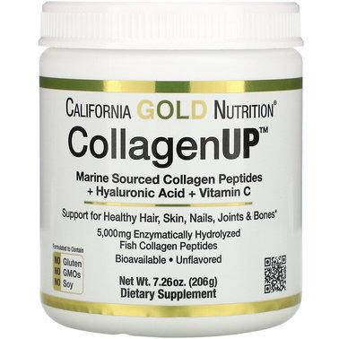 

California Gold Nutrition, CollagenUP, морской гидролизованный коллаген, гиалуроновая кислота и витамин C, 206