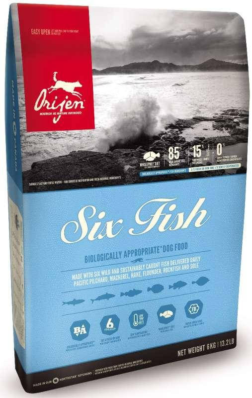 

Orijen Six Fish Dogs 11,4 кг -гипоаллергенный корм для взрослых собак и щенков